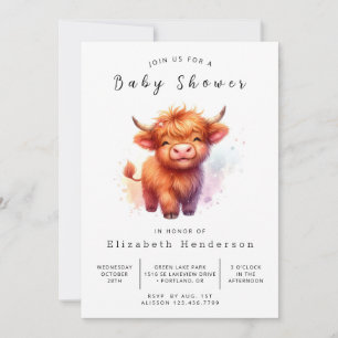 Digital Barn Calf Koe Baby shower Kaart