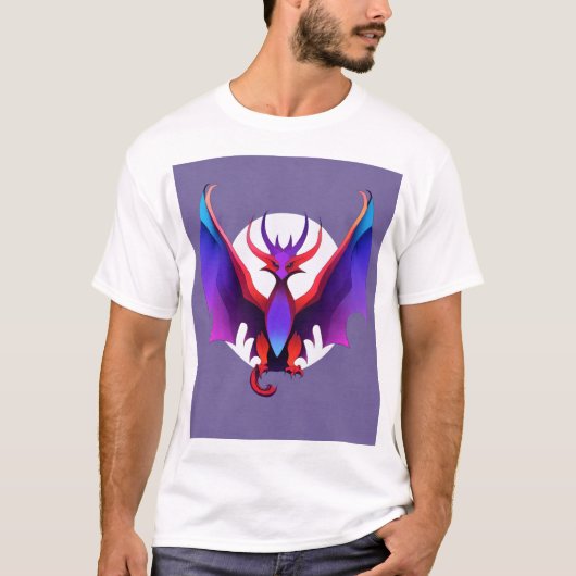 "Digital Bat Bird Design – Omarm moderne kunst T-shirt (Voorkant)