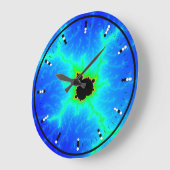 Digital (Binary) Analog Clock w Mandelbrot Fractal Grote Klok (Hoek)