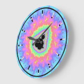Digital (Binary) Analog Clock w Mandelbrot Fractal Grote Klok (Hoek)