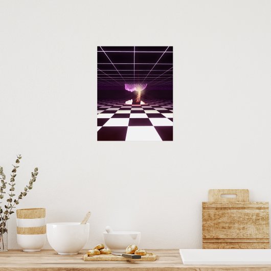 Digital Birth [synthwave aesthetics] Poster (Keuken)