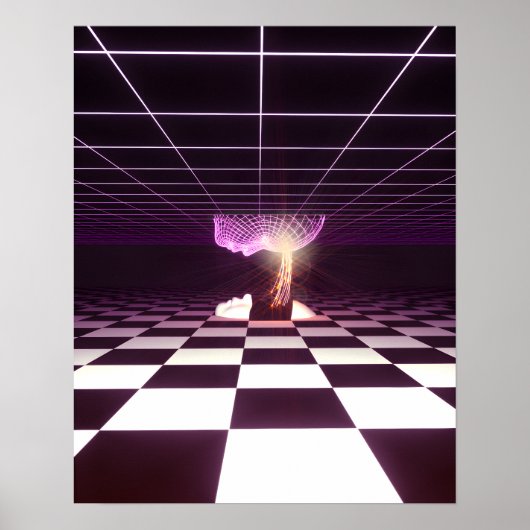 Digital Birth [synthwave aesthetics] Poster (Voorkant)