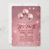 Digital Birthday Dinner Invitation Template, Black Kaart (Voorkant)