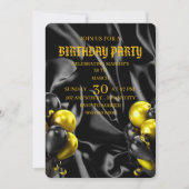 Digital Birthday Dinner Invitation Template, Black Save The Date (Voorkant)