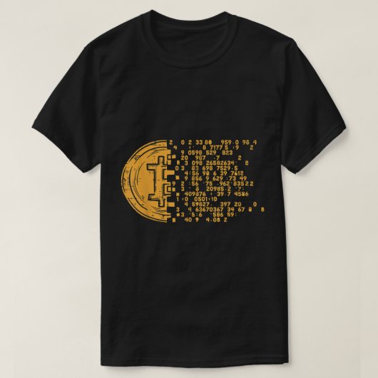 Digital Bitcoin Matrix Design T-shirt (Design voorkant)