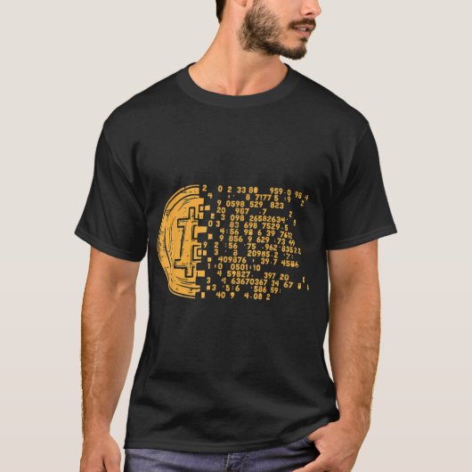Digital Bitcoin Matrix Design T-shirt (Voorkant)