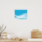 DIGITAL BLUE SKY WHITE CLOUDS SWIRLS RANDOM POSTER (Keuken)