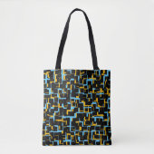 Digital Camo Black Blue Yellow Pattern Tote Bag (Voorkant)