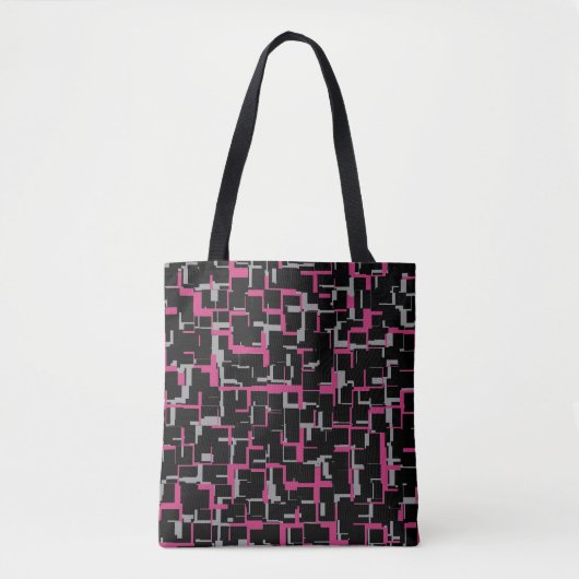 Digital Camo Black Magenta Grey Pattern Tote Bag (Voorkant)