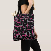 Digital Camo Black Magenta Grey Pattern Tote Bag (Dichtbij)