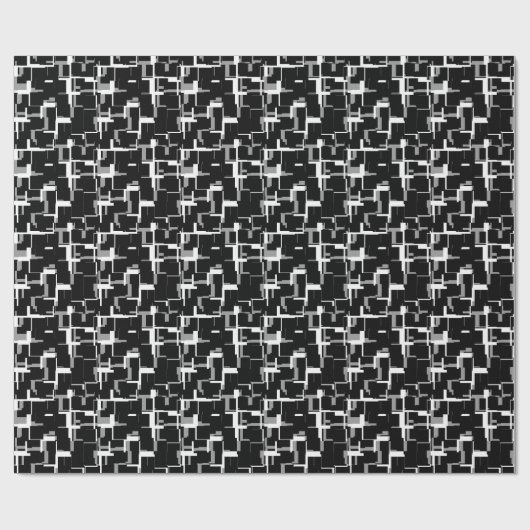 Digital Camo Black White Grey Gray Pattern Cadeaupapier (Vlak)