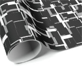 Digital Camo Black White Grey Gray Pattern Cadeaupapier (Rol Hoek)
