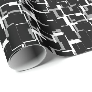 Digital Camo Black White Grey Gray Pattern Cadeaupapier