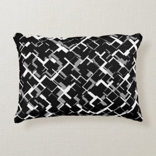 Digital Camo Black White Grey Pattern Decoratief Kussen