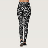Digital Camo Black White Grey Pattern Leggings (Achterkant)