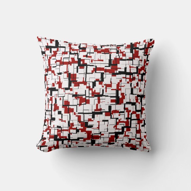 Digital Camo Black White Pattern Kussen (Voorkant)