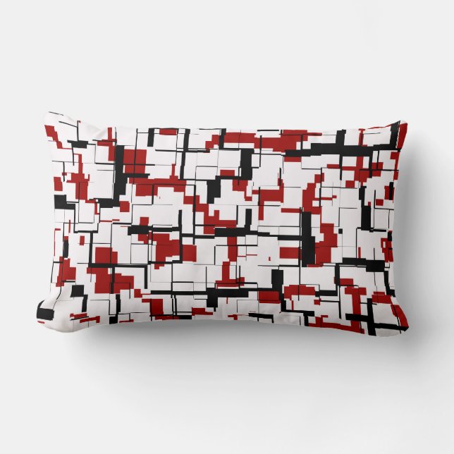 Digital Camo Black White Pattern Kussen (Voorkant)