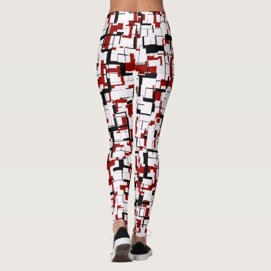 Digital Camo Black White Pattern Leggings (Achterkant)