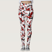 Digital Camo Black White Pattern Leggings (Voorkant)