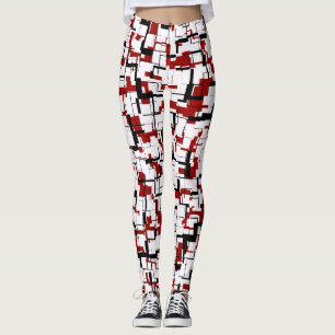 Digital Camo Black White Pattern Leggings