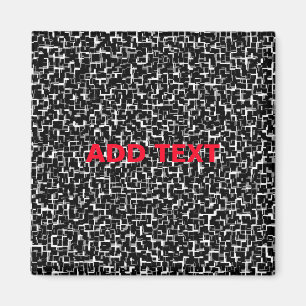 Digital Camo Black White Pattern Magneet