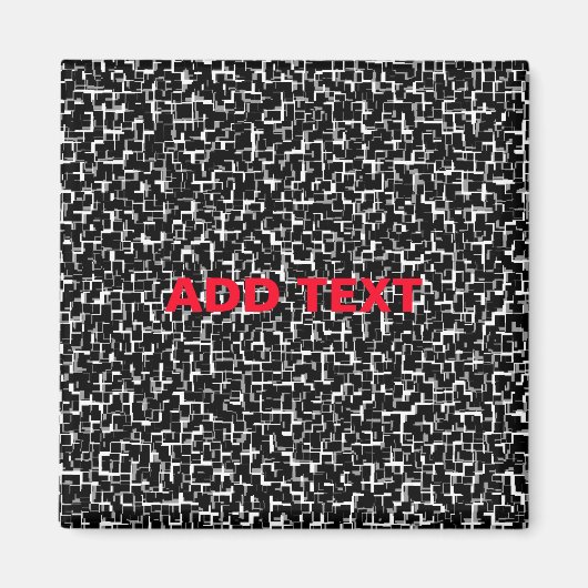 Digital Camo Black White Pattern Magneet (Voorkant)