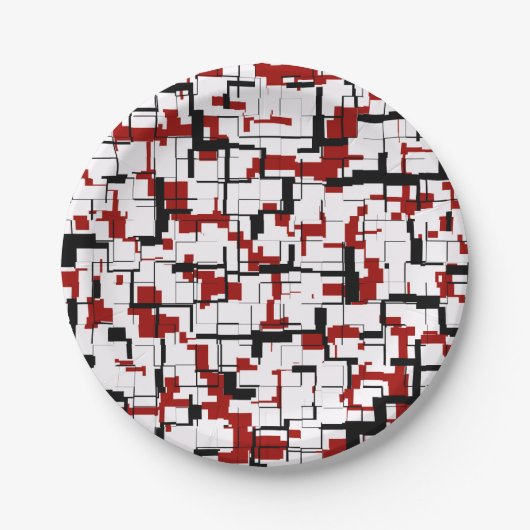 Digital Camo Black White Pattern Papieren Bordje (Voorkant)