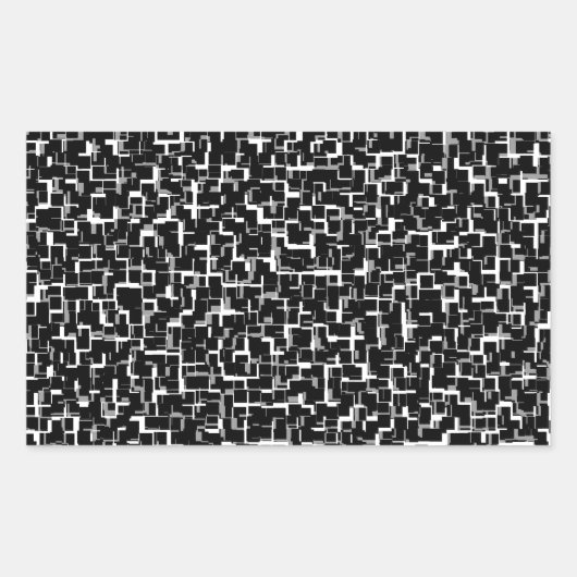 Digital Camo Black White Pattern Rechthoekige Sticker (Voorkant)