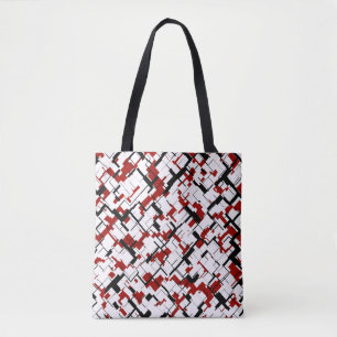 Digital Camo Black White Pattern Tote Bag