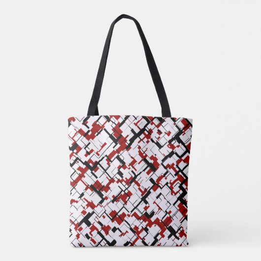 Digital Camo Black White Pattern Tote Bag (Achterkant)