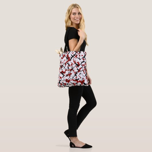 Digital Camo Black White Pattern Tote Bag (Op model)