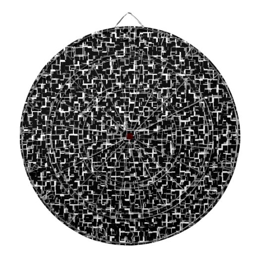 Digital Camo Black White Yellow Pattern Dartbord (Voorkant)