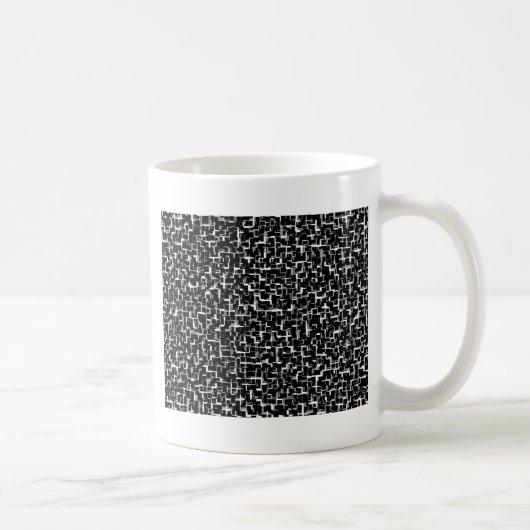 Digital Camo Black White Yellow Pattern Koffiemok (Rechts)