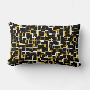 Digital Camo Black White Yellow Pattern Kussen