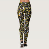 Digital Camo Black White Yellow Pattern Leggings (Achterkant)