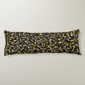 Digital Camo Black White Yellow Pattern Lichaamskussen (Achterkant)