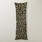 Digital Camo Black White Yellow Pattern Lichaamskussen (Achterkant (Verticaal))