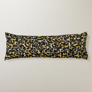 Digital Camo Black White Yellow Pattern Lichaamskussen