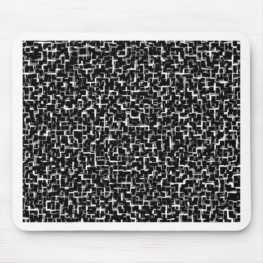 Digital Camo Black White Yellow Pattern Muismat (Voorkant)