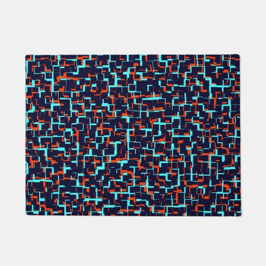 Digital Camo Blue en Oranje Pattern Deurmat (Voorkant)