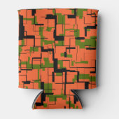 Digital Camo Green Oranje Pattern Blikjeskoeler (Voorkant)