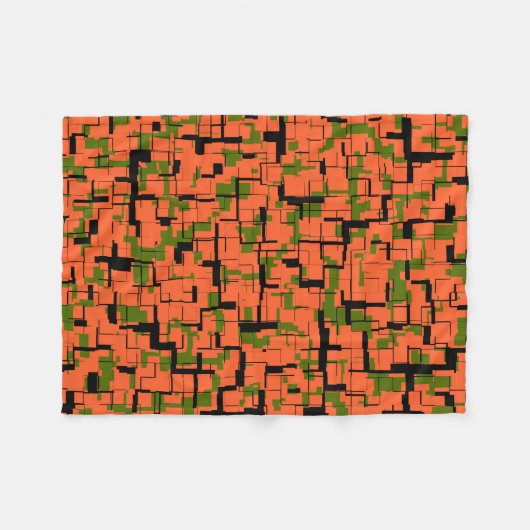 Digital Camo Green Oranje Pattern Fleece Deken (Voorkant (Horizontaal))