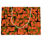 Digital Camo Green Oranje Pattern Large Cadeautasje (Voorkant)