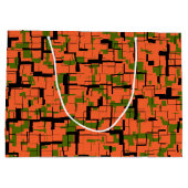 Digital Camo Green Oranje Pattern Large Cadeautasje (Achterkant)
