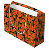 Digital Camo Green Oranje Pattern Large Cadeautasje (Achterkant Gekanteld)