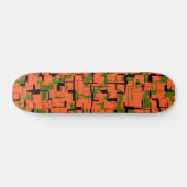 Digital Camo Green Oranje Pattern Skateboard (Horizontaal)