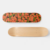 Digital Camo Green Oranje Pattern Skateboard (Horizontaal)