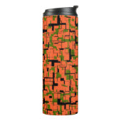 Digital Camo Green Oranje Pattern Thermosbeker (Gedraaid links)