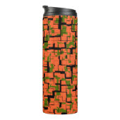 Digital Camo Green Oranje Pattern Thermosbeker (Geroteerd rechts)