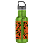 Digital Camo Green Oranje Pattern Waterfles (Achterkant)